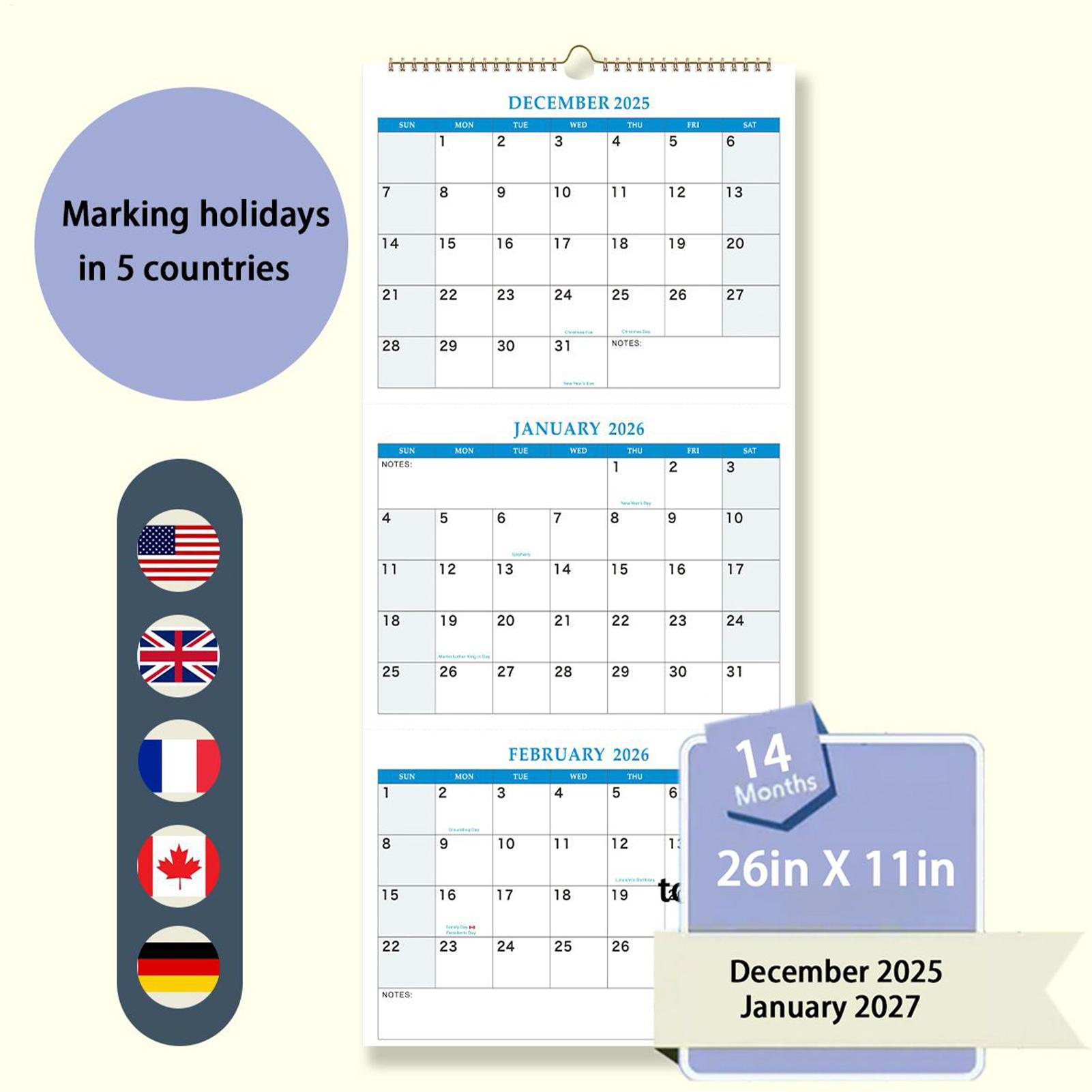Grand calendrier mural 2026 –  - Planned Parenthood avis et prix
